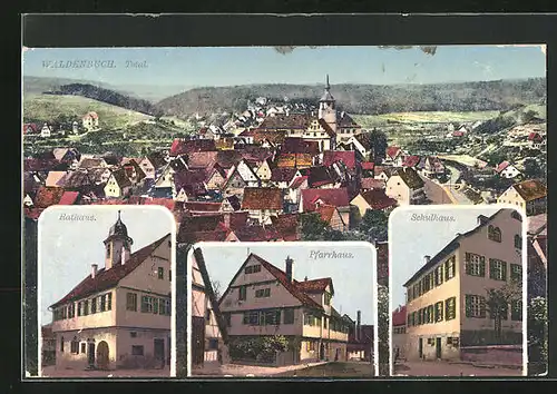 AK Waldenbuch, Rathaus, Pfarrhaus, Schulhaus