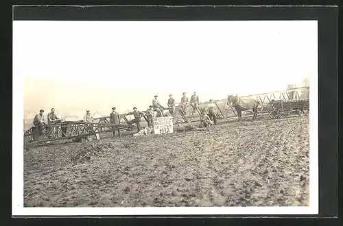 Foto-AK Ulm, Strommasten Montierkolonne am Stadtrand 1932