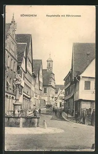 AK Bönnigheim, Hauptstrasse mit Röhrbrunnen