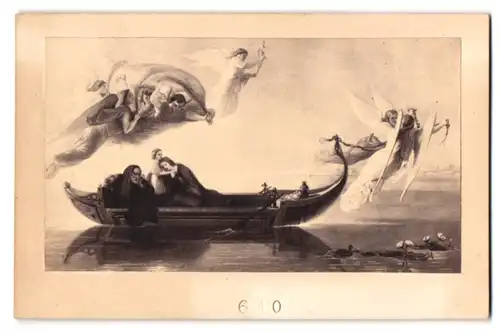 Fotografie Goupil & Cie., Paris, Ba. Montmartre 19, Engel geliten eine Familie im Boot