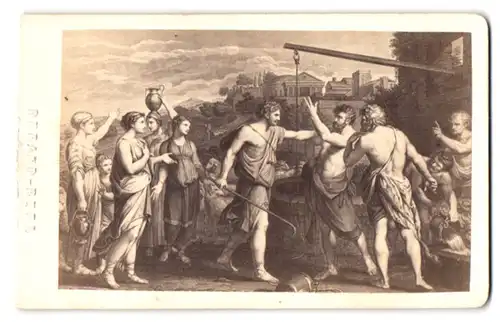 Fotografie unbekannter Fotograf und Ort, Moses am Brunnen nach Nicolaus Poussin