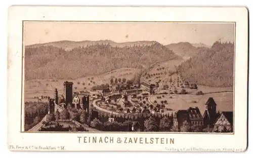 Fotografie Th. Frey & Co., Frankfurt a. M., Ansicht Bad Teinach, Blick zum Ort vom Zavelstein