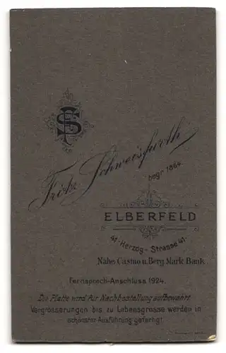 Fotografie Fritz Schweisfurth, Elberfeld, Herzogstr. 41, Portrait Edelmann mit Vollbart im Anzug