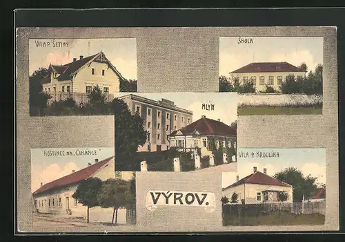 AK Vyrov, Hostinec na Cikance, Skola, Mlyn