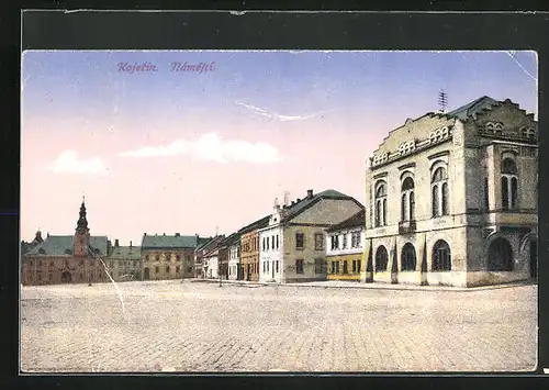 AK Kojetin, Námesti, Abendstimmung am Marktplatz