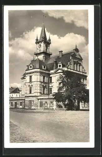 AK Unicov, Ansicht vom Rathaus