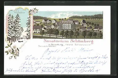 AK Schömberg i. Schwarzwald, Totale des Sanatoriums