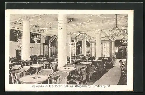 AK Magdeburg, Schloss-Café, Breiteweg 30, Innenansicht