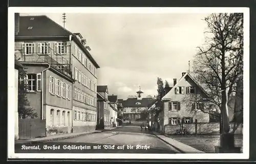 AK Korntal, Grosses Schülerheim mit Blick auf die Kirche