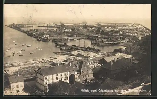 AK Helgoland, Blick vom Oberland auf den Kriegshafen