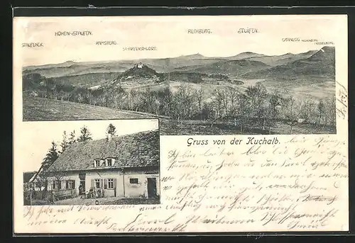 AK Donzdorf, Gasthaus Kuchalb, Ortsansicht mit Umgebung