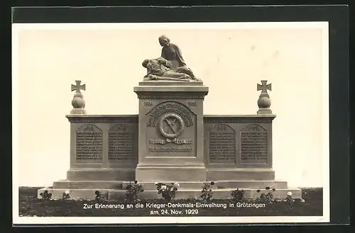 AK Götzingen, Erinnerung an die Krieger-Denkmals-Einweihung 1929