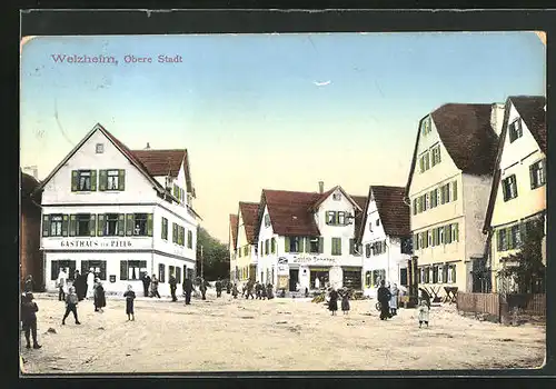 AK Welzheim, Gasthaus zum Pflug in Obere Stadt