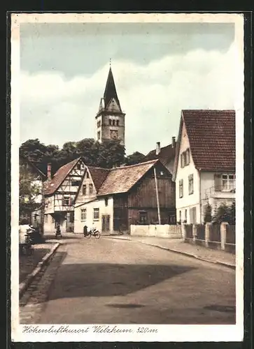 AK Welzheim, Strassenpartie am Gathaus zum Lamm