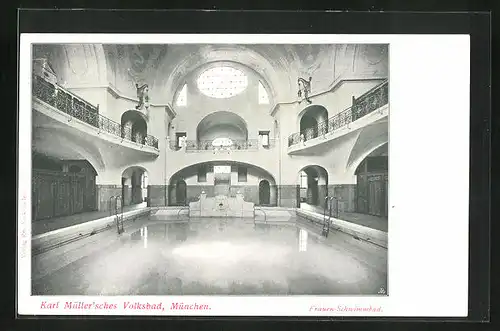 AK München, Karl Müller`sches Volksbad, Frauenschwimmbad