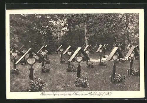 AK München-Hadern, Krieger-Ehrengräber im Münchner Waldfriedhof