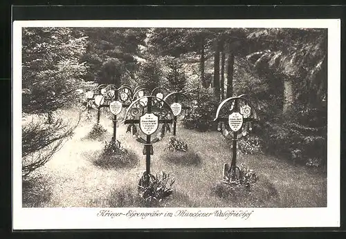 AK München-Hadern, Krieger-Ehrengräber im Münchner Waldfriedhof