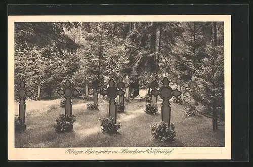 AK München-Hadern, Krieger-Ehrengräber im Münchner Waldfriedhof