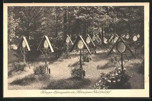 AK München-Hadern, Krieger-Ehrengräber im Münchner Waldfriedhof