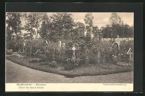 AK München-Hadern, Waldfriedhof, Erbaut von Baurat Grässel