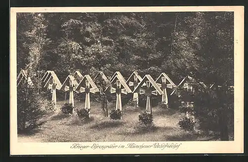 AK München-Hadern, Krieger-Ehrengräber im Münchner Waldfriedhof