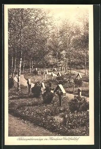 AK München-Hadern, Grabstätten auf dem Waldfriedhof