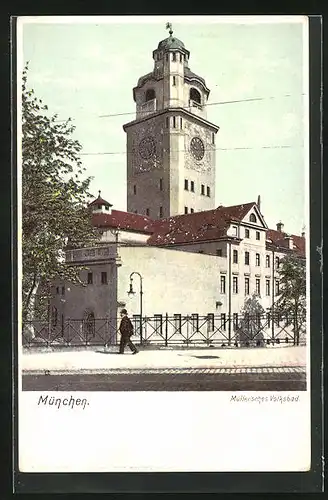 AK München, Partie am Müller'schen Volksbad