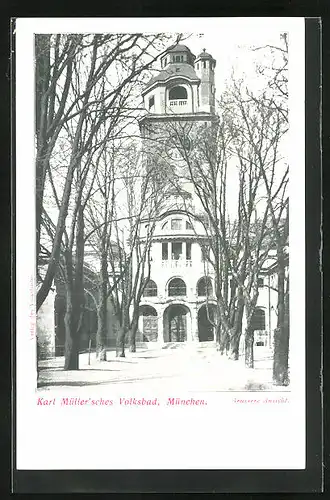 AK München, Volksbad Karl Müller - Aussenansicht