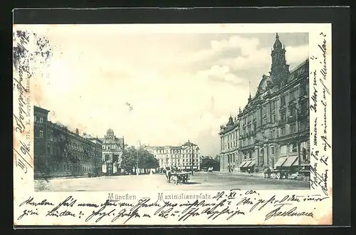 AK München, Ladengeschäfte am Maximiliansplatz