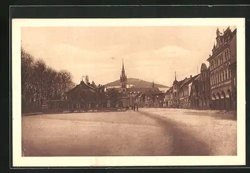 AK Hohenelbe / Vrchlabi, Gebäude am Stadtplatz