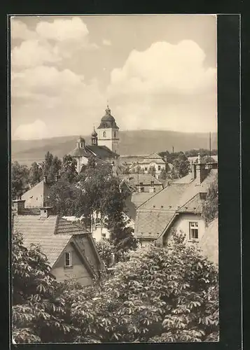 AK Lázne Belohrad, Kostel, Kirche im Stadtbild