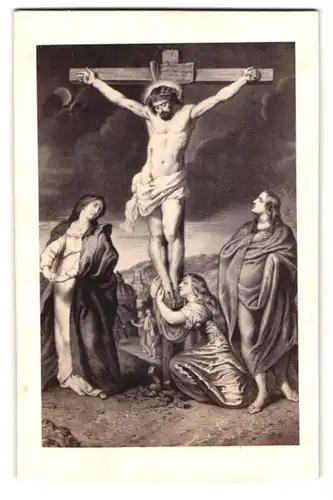 Fotografie Bulla Freres, Paris, Rue Tiqustomne 16, Jesus am Kreuz