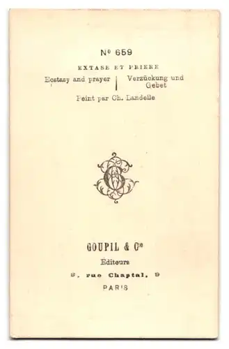 Fotografie Goupil & Co., Paris, rue Chaptal 9, Verzückung und Gebet nach Ch. Landelle