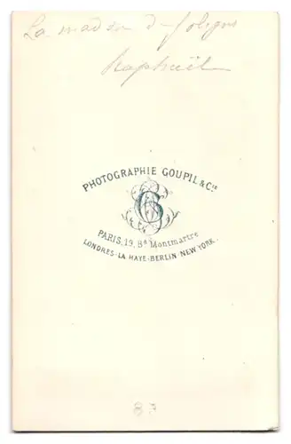 Fotografie Goupil & Cie., Paris, Ba. Montmartre 19, die heilige Madonna nach Raphael