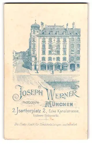 Fotografie Joseph Werner, München, Isarthorplatz 2, Ansicht München, Blick auf das Ateliersgebäude