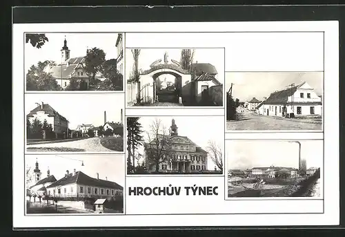 AK Hrochuv Tynec, Kirche, Tor, Strassenpartie, Rathaus