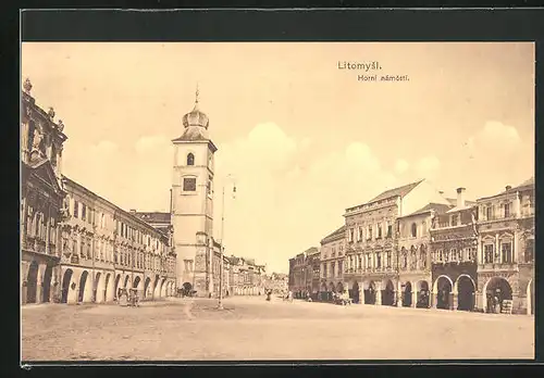 AK Leitomischl / Litomysl, Horni namesti, Kirche am Marktplatz