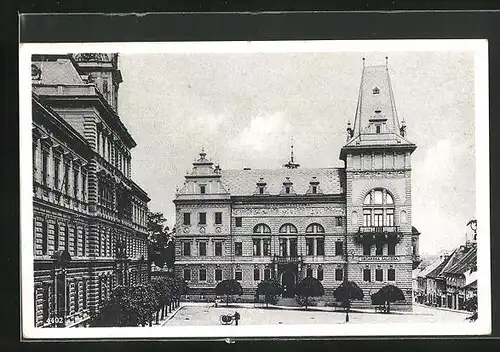 AK Pschelautsch / Prelouc, Obcanska Zalozna, Rathausplatz