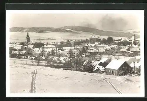 AK Nove Mesto na Morave, Teilansicht im Winter