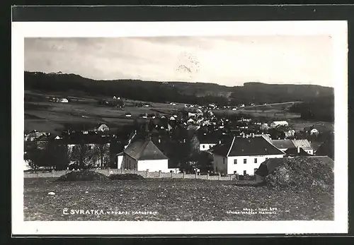 AK C. Svratka n. pozadi Karlstein, Panorama