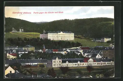 AK Sternberg /Mähren, Partie gegen das Kloster und Kiosk