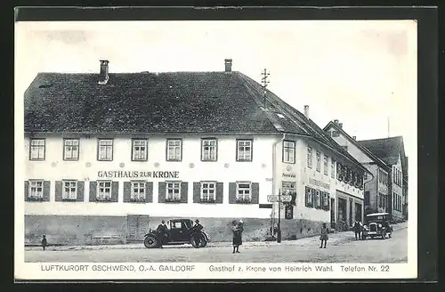 AK Gschwend, Gasthaus zur Krone von Heinrich Wahl