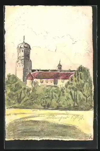 Künstler-AK Handgemalt: Dillingen, Schloss