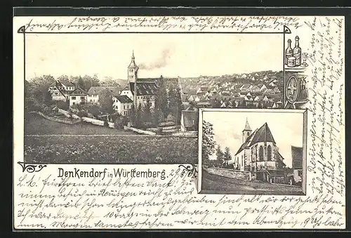 AK Denkendorf, Ortsansicht, Kirche