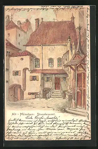 Künstler-AK München, Blick auf das Standesamt