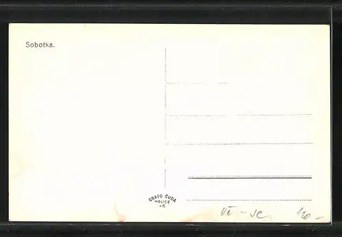 AK Sobotka, Strassenpartie mit Kirche