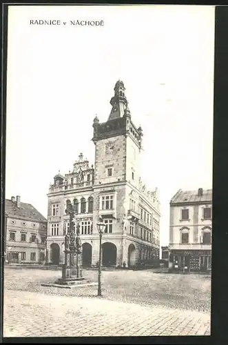 AK Nachod, Radnice, Rathaus im Sonnenschein