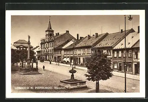 AK Lomnice N. Popelkou, Namesti mit Geschäften