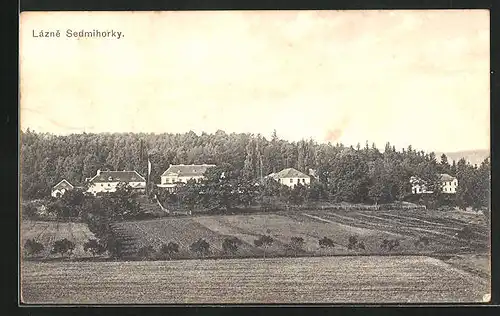 AK Lazne Sedmihorky, Teilansicht des Ortes