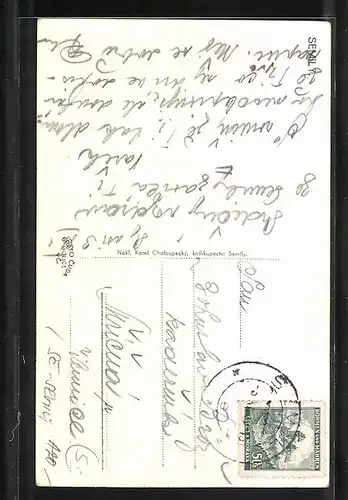 AK Semil / Semily, am Denkmal Dr. Fr. Lad. Riegrovi